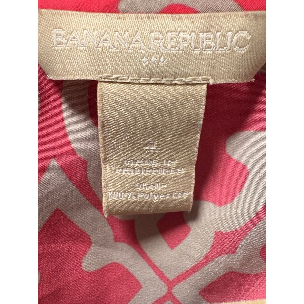 Banana Republic Maxi Dress Pink & Grey Geometric Pattern. Size 4 - Picture 4 of 6